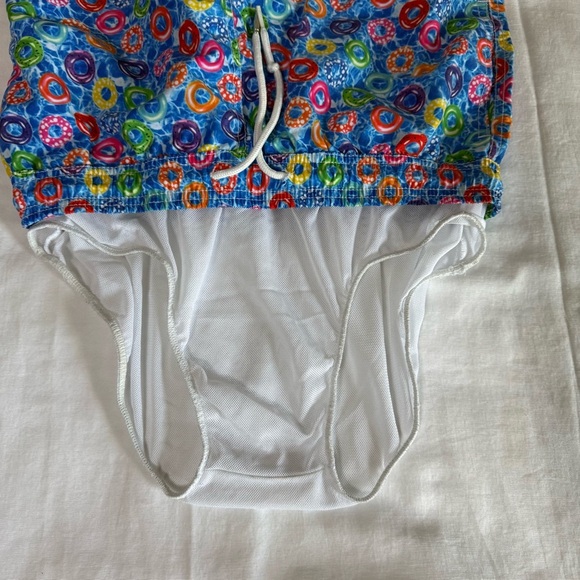 Jared Lang Mens Size Medium Lined Swim Trunks Beach Blue Doughnut Float Vacation - Picture 4 of 5